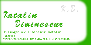 katalin diminescur business card